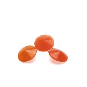 Round stone, rivoli - Orange Jade 12 MM