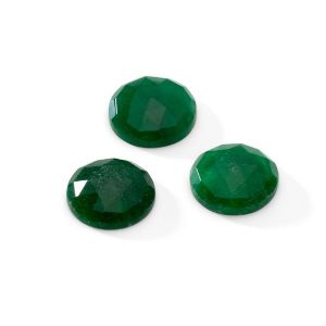 Round stone, rose cut - Dark Green Jade 15.1 MM