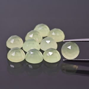 Round stone, rose cut - Celadon Agate 6 MM