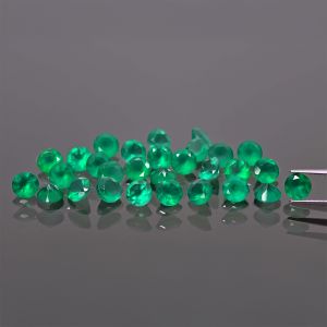 Round stone, cone cut - Green Agate 2 MM