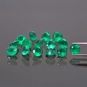 Round stone, cone cut - Green Agate 4 MM