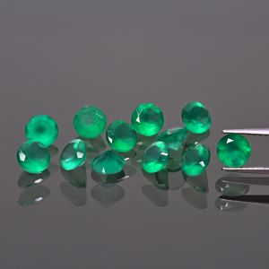 Round stone, cone cut - Green Agate 5 MM