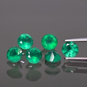 Round stone, cone cut - Green Agate 6 MM