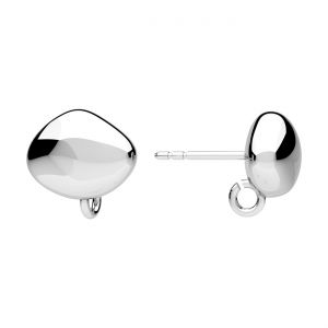 Stud earring - irregular shape*sterling silver AG 925*KLS OWS-01184 10,2x10,7 mm