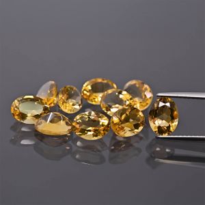 Oval stone, cone cut - Citrine 6x4 MM