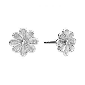 Round earrings - flower*sterling silver 925*KLS ODL-01625 9x9 mm