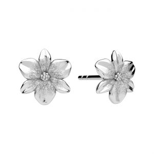 Round earrings - flower*sterling silver 925*KLS ODL-01627 9x9 mm