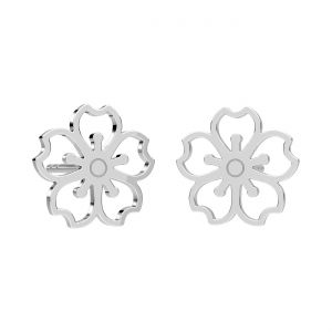 Round earrings - flower, sterling silver 925, KLS LKM-3454 - 05 10x10 mm