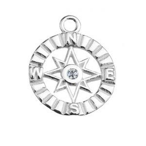 Clover pendant conncetor with GAVBARI crystals*sterling silver AG 925*CON 1 S-CHARM 522 12,5x15,1 mm ver.2
