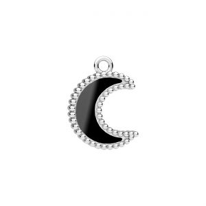 Moon pendant, black resin*sterling silver AG 925*CON-1 ODL-01614 12,4x17 mm ver.2