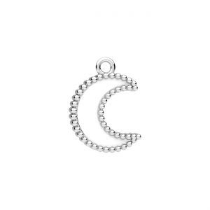 Moon pendant, black resin*sterling silver AG 925*CON-1 ODL-01614 12,4x17 mm ver.3
