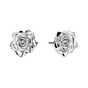 Stud earring - small flower*sterling silver AG 925*KLS ODL-01623 10,2x11,3 mm