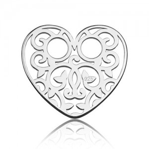Openwork connector pendant - heart celebrity*sterling silver AG 925*BL 334 - 0,4 mm