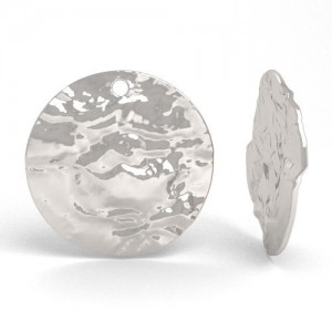 Pendant - round hammered plate*sterling silver AG 925*S-CHARM 788