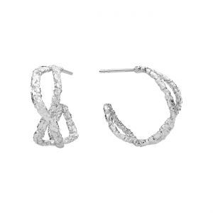Stud earring - round with texture*sterling silver AG 925*KLS ODL-01645 8,3x17,5 mm