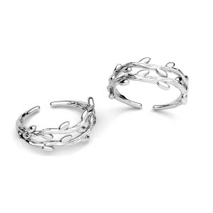 Leaf ring, sterling silver 925, U-RING ODL-01287 6,5x17 mm