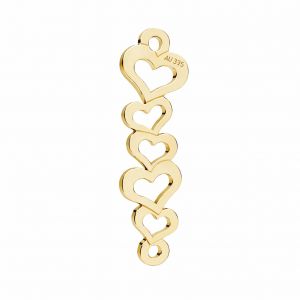 Gold filigree connector pendant - little hearts*gold AU 375*LKZ9K-30116 - 03 6,1x20,5 mm