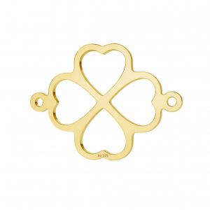 Gold connector pendant with rings - clover*gold AU 357*LKZ9K-30114 - 03 9x12 mm