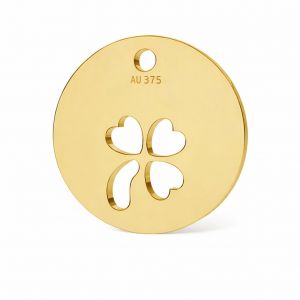 Gold pendant - round plate - clover*gold AU 375*LKZ9K-30009 - 0,30 9,5x9,5 mm