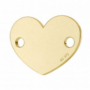 Gold connector pendant - heart*gold AU 375*LKZ9K-30018 - 0,30 10x12 mm
