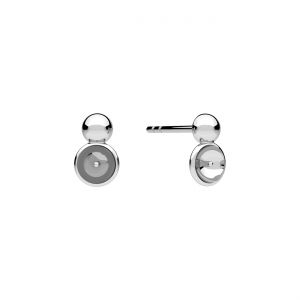 Round stud earring, pearls base*sterling silver AG 925*KLS ODL-01658 4,7x7,7 mm