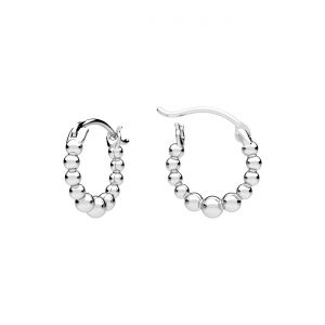 Hoop earring 1.5 cm, balls with clasp*sterling silver AG 925*KL OWS-01124  3,5x15 mm