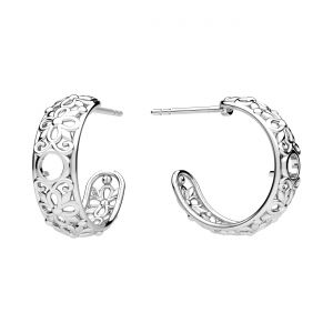 Stud earring - semicircular, setting for round natural stones, cone 6 mm*sterling silver AG 925*KLS OWS-01344 5,1x16,0 mm