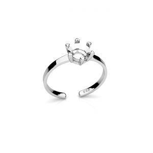 Universal ring with setting for round natural stones 6 mm*sterling silver AG 925*U-RING OWS-01340 8,2x21,3 mm