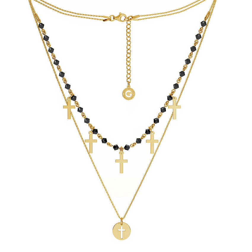 Cross necklace with Swarovski crystals