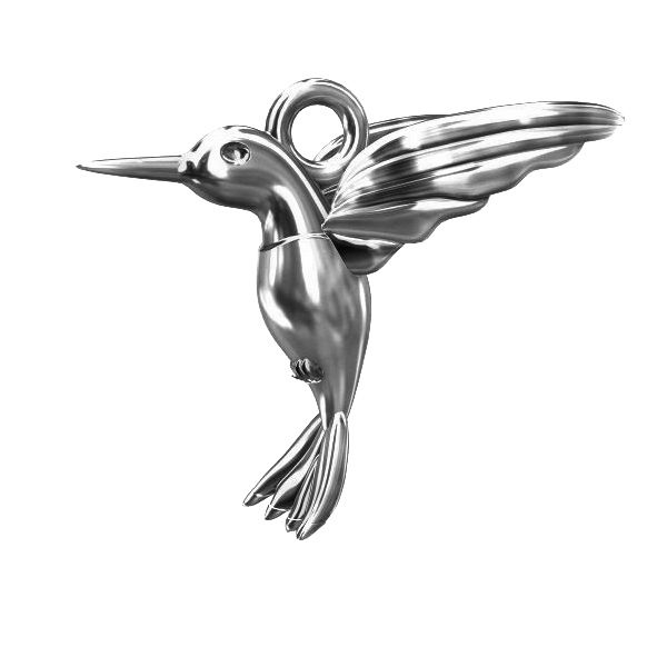 silver hummingbird charm
